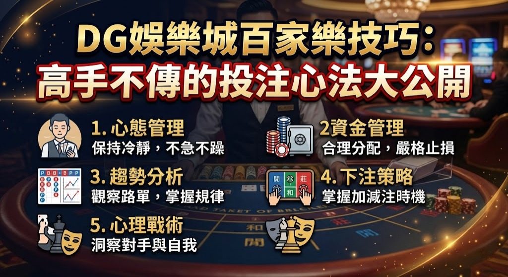 掌握高手私房投注心法！立即閱讀 DG 百家樂完整技巧解析